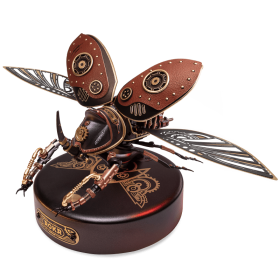 Robotime Rokr 3D Puzzle Golden Coin Turtle Industrial-style Building Block Toys for Kids Adults Steampunk Design with LED Light