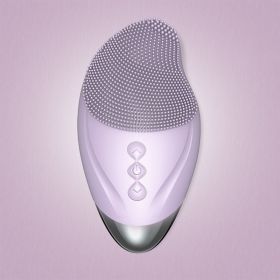Heated electric silicone cleansing instrument (Color: purple)
