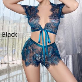 Ball Queen's Lace Underwear Set (Option: Black-S)