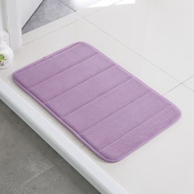 Home Bath Mat Coral Fleece Bathroom Carpet Water Absorption Non-slip Memory Foam Absorbent Washable Rug Toilet Floor Mat (Option: Purple-40x60cm)