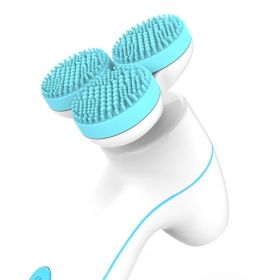 3D Smart Massage Cleanser Electric Cleanser Electric Silicone Facial Cleanser (Color: Blue)