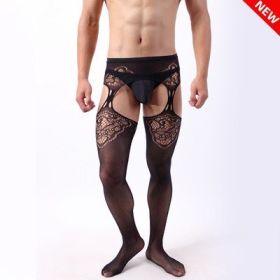 Men's Pantyhose  Crotch Around Hollowed Out (Option: Style1)