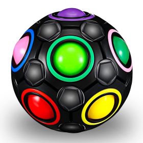 Rainbow Puzzle Ball- Fidget Ball Puzzle Game- Brain Teaser Toy For Boys & Girls Age 3 And Up- Birthday Party Christmas Easter Gift Stocking Stuffers T (Color: Black)