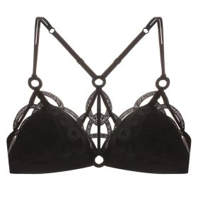 Women's Underwear Big Chest Small Push-up Thin (Option: Black 075B-L)