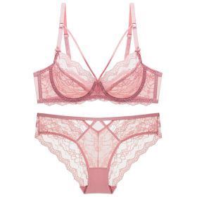 Sponge-free Transparent Bra Bra Women's Underwear (Option: Pink-85B)