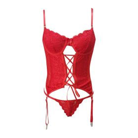 Women's Red Valentine's Day Lace Suit (Option: Red-XL)